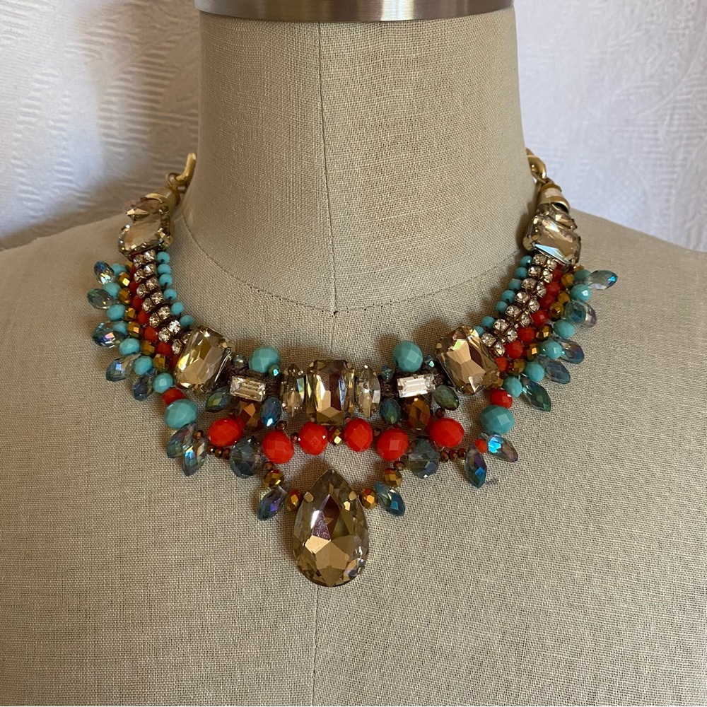 Stunning statement necklace multi coloured